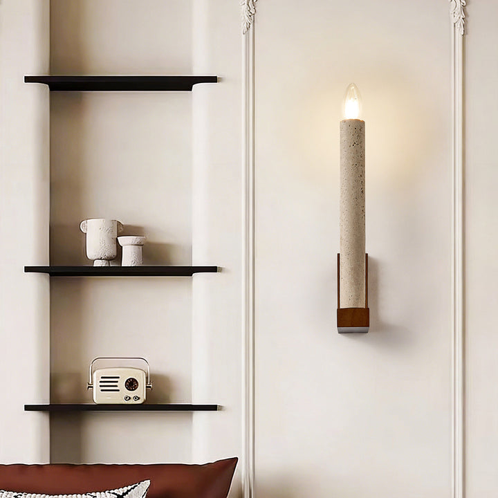 Tavian Travertine Candle Wall Lamp - Vakkerlight
