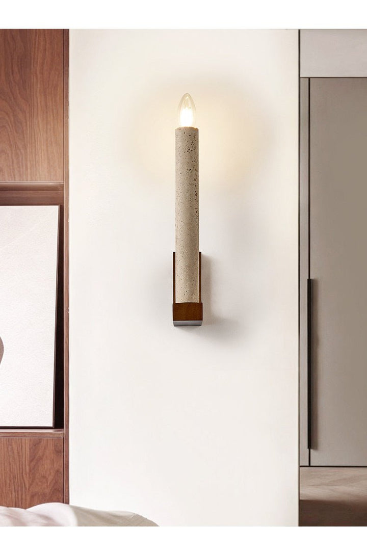Tavian Travertine Candle Wall Lamp - Vakkerlight