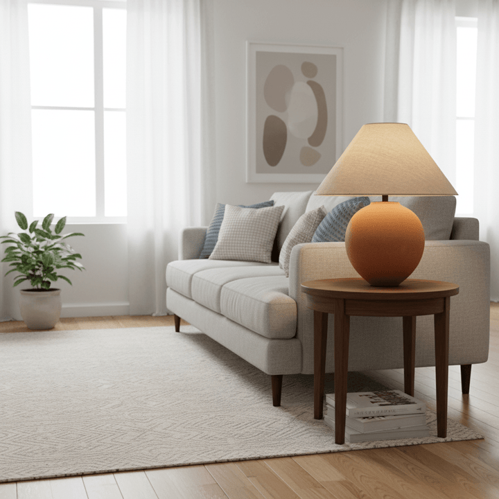 Terracotta Hued Ceramic Table Lamp - Vakkerlight