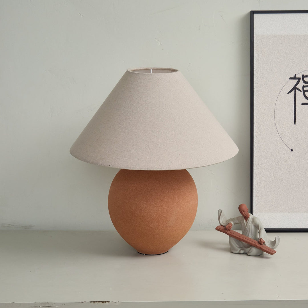 Terracotta Hued Ceramic Table Lamp - Vakkerlight