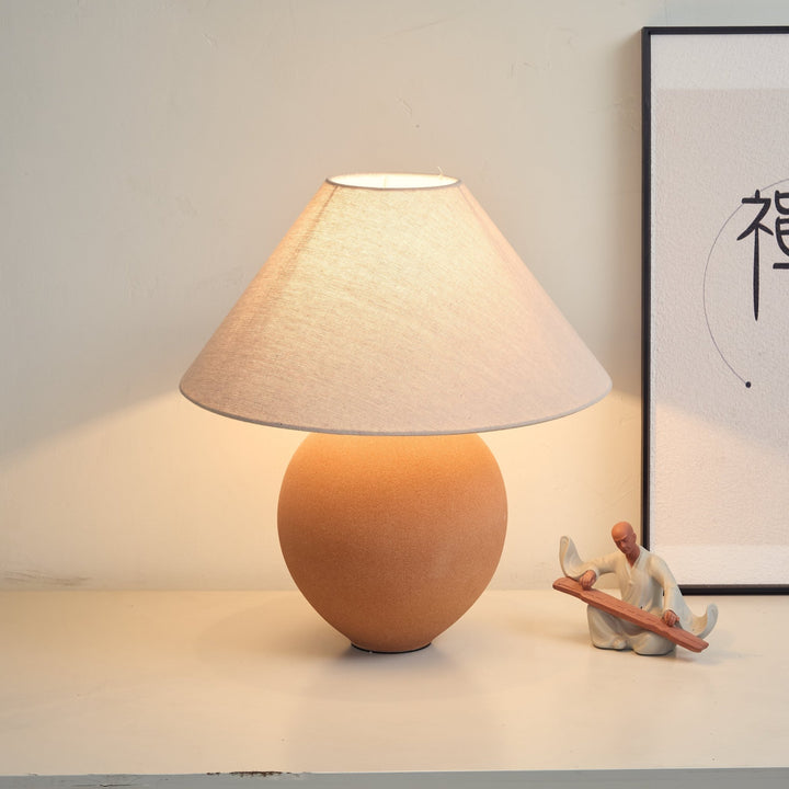 Terracotta Hued Ceramic Table Lamp - Vakkerlight