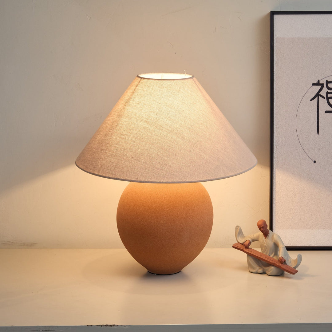 Terracotta Hued Ceramic Table Lamp - Vakkerlight