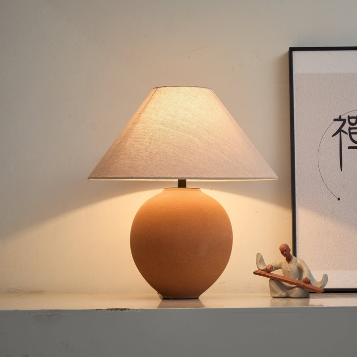 Terracotta Hued Ceramic Table Lamp - Vakkerlight