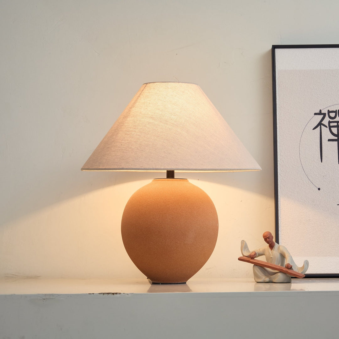 Terracotta Hued Ceramic Table Lamp - Vakkerlight