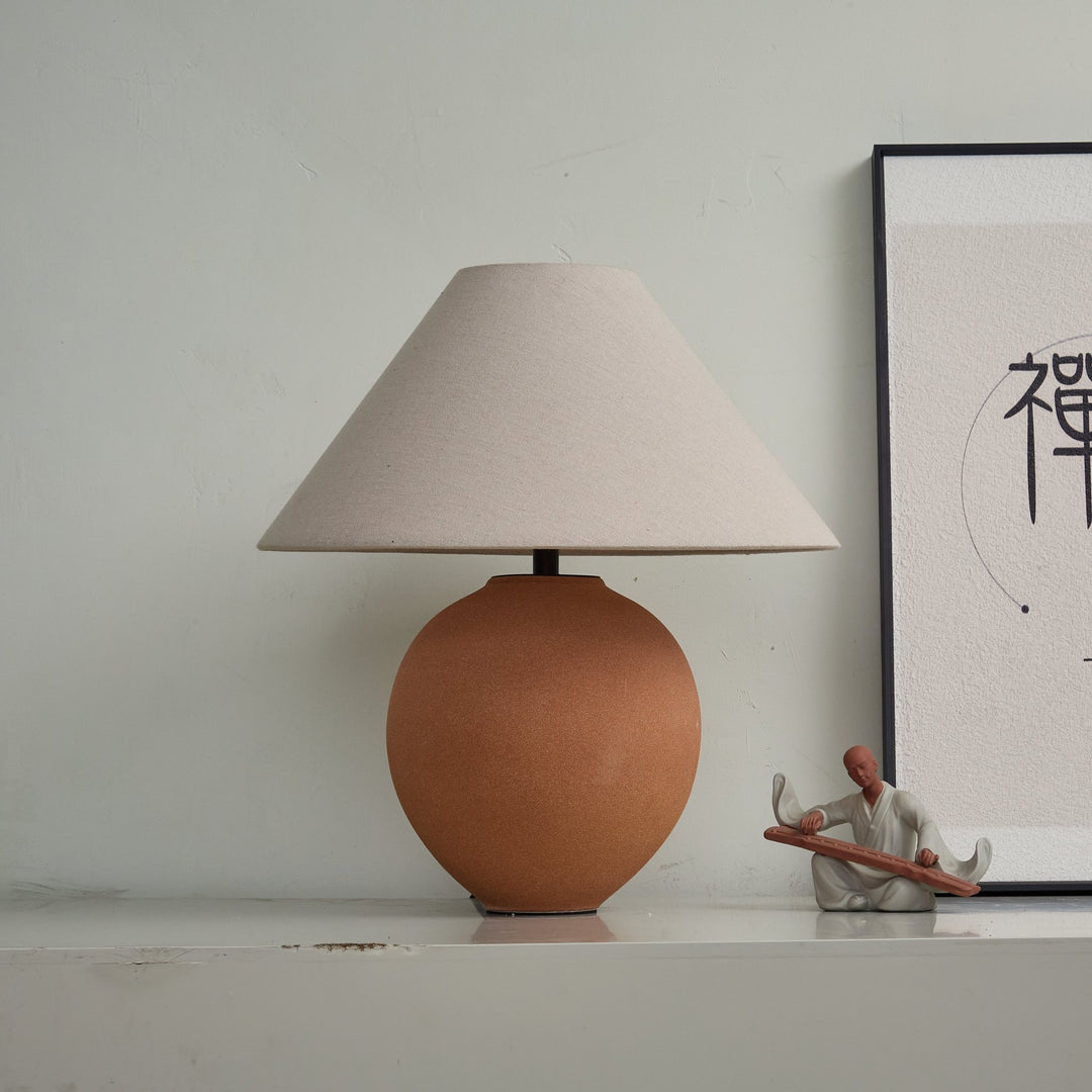 Terracotta Hued Ceramic Table Lamp - Vakkerlight