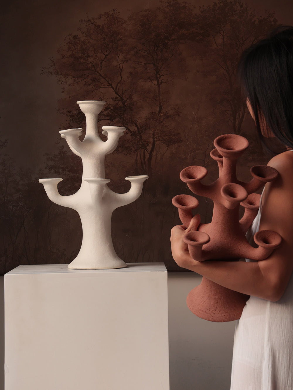 Terracotta Tree Candelabra - Vakkerlight