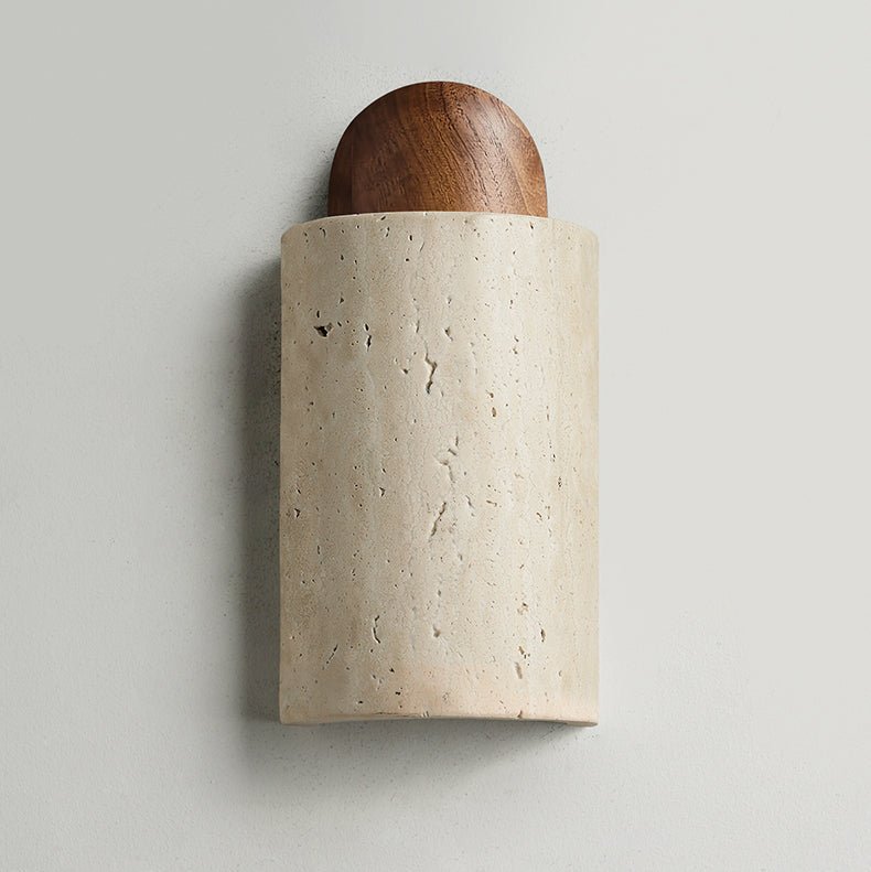 Travertine Cylinder Cap Wall Light - Vakkerlight
