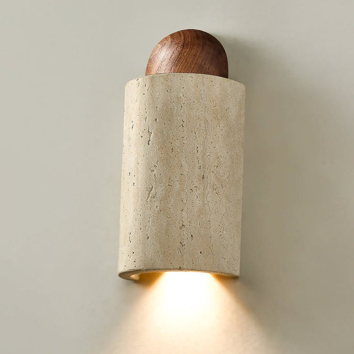 Travertine Cylinder Cap Wall Light - Vakkerlight