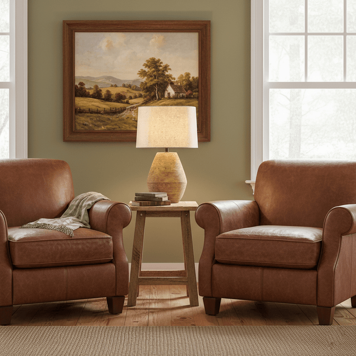 Textured Terracotta Toned Table Lamp - Vakkerlight