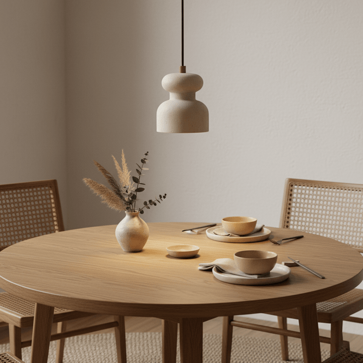 Textured Travertine Gourd Pendant Light - Vakkerlight