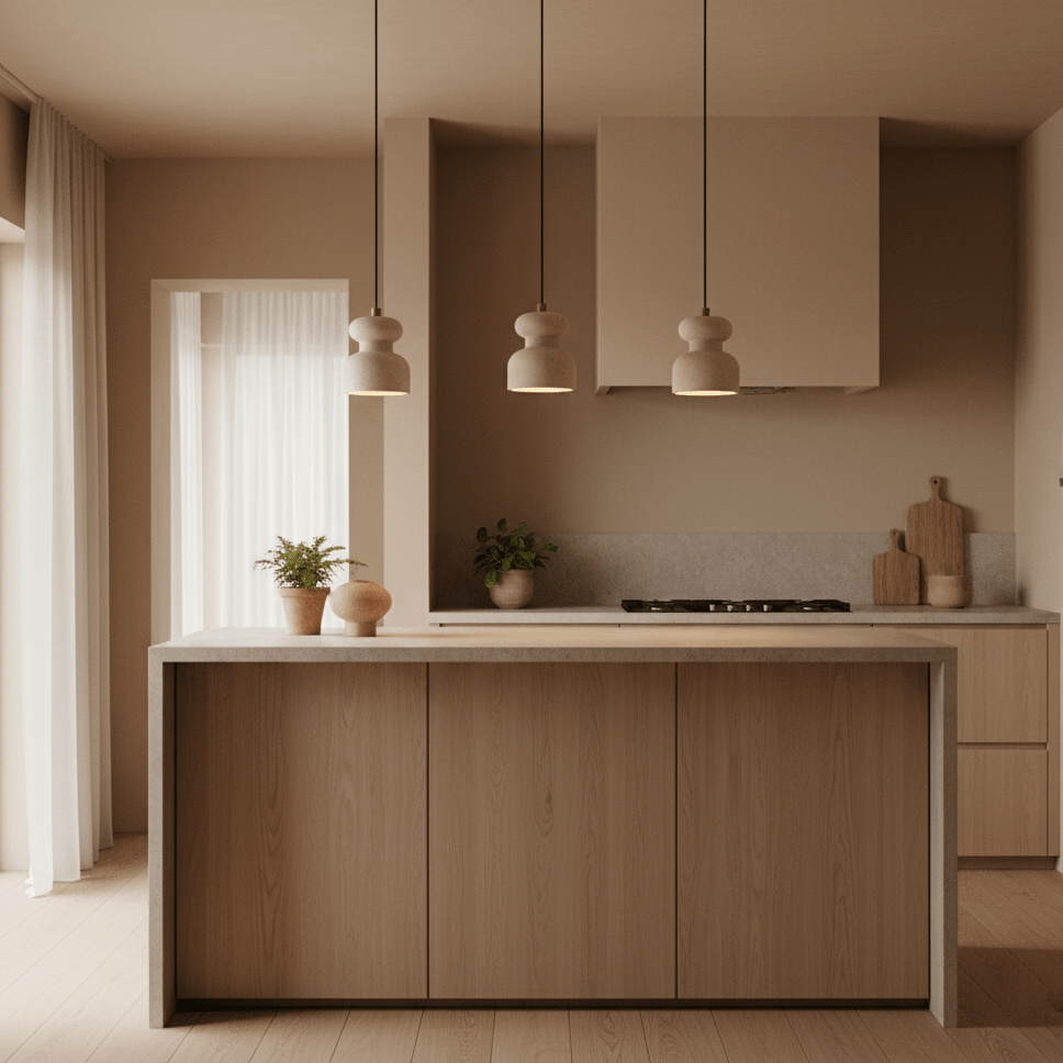 Textured Travertine Gourd Pendant Light - Vakkerlight