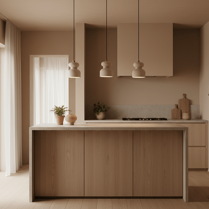 Textured Travertine Gourd Pendant Light - Vakkerlight