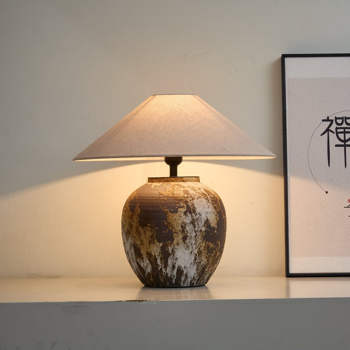 Textured Ceramic Jar Table Lamp - Vakkerlight