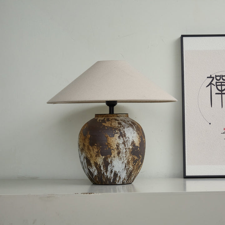 Textured Ceramic Jar Table Lamp - Vakkerlight