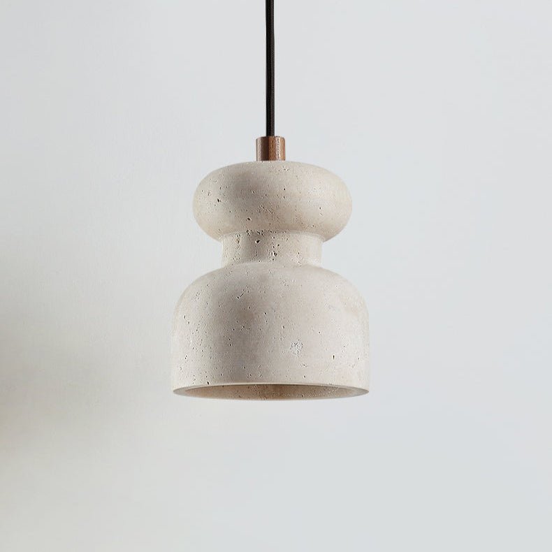 Textured Travertine Gourd Pendant Light - Vakkerlight