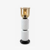 Lampada da Tavolo in Vetro Stratificato Texturizzato