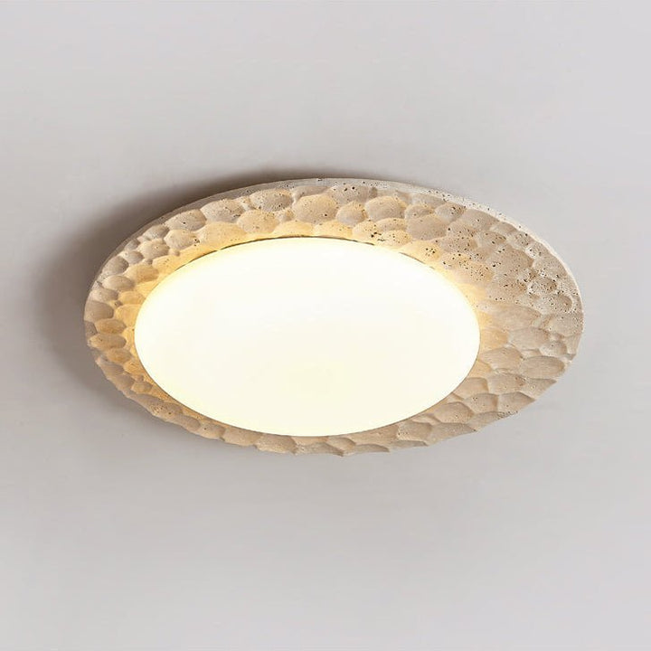 Textured Organic Travertine Ceiling Lamp - Vakkerlight