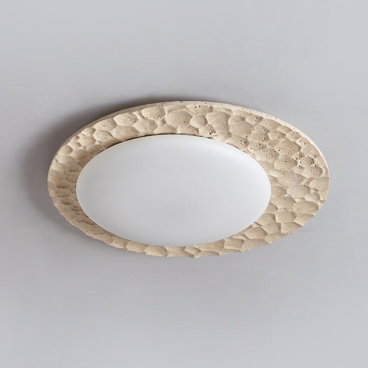 Textured Organic Travertine Ceiling Lamp - Vakkerlight