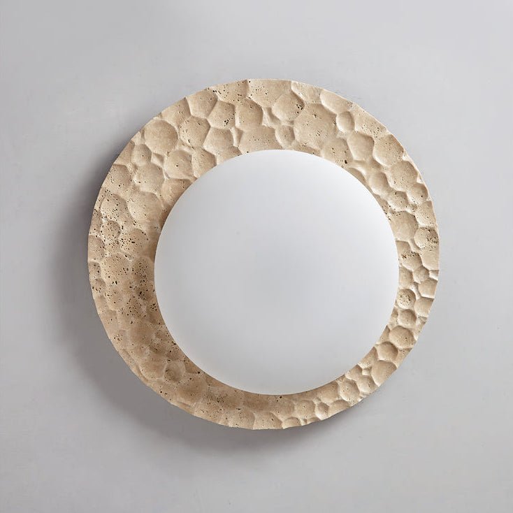 Textured Organic Travertine Ceiling Lamp - Vakkerlight