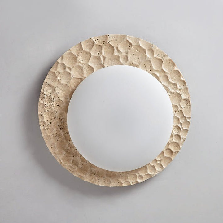 Textured Organic Travertine Ceiling Lamp - Vakkerlight