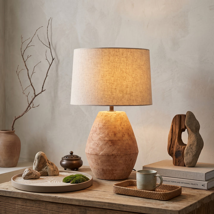 Lámpara de Mesa Textured Terracotta Toned