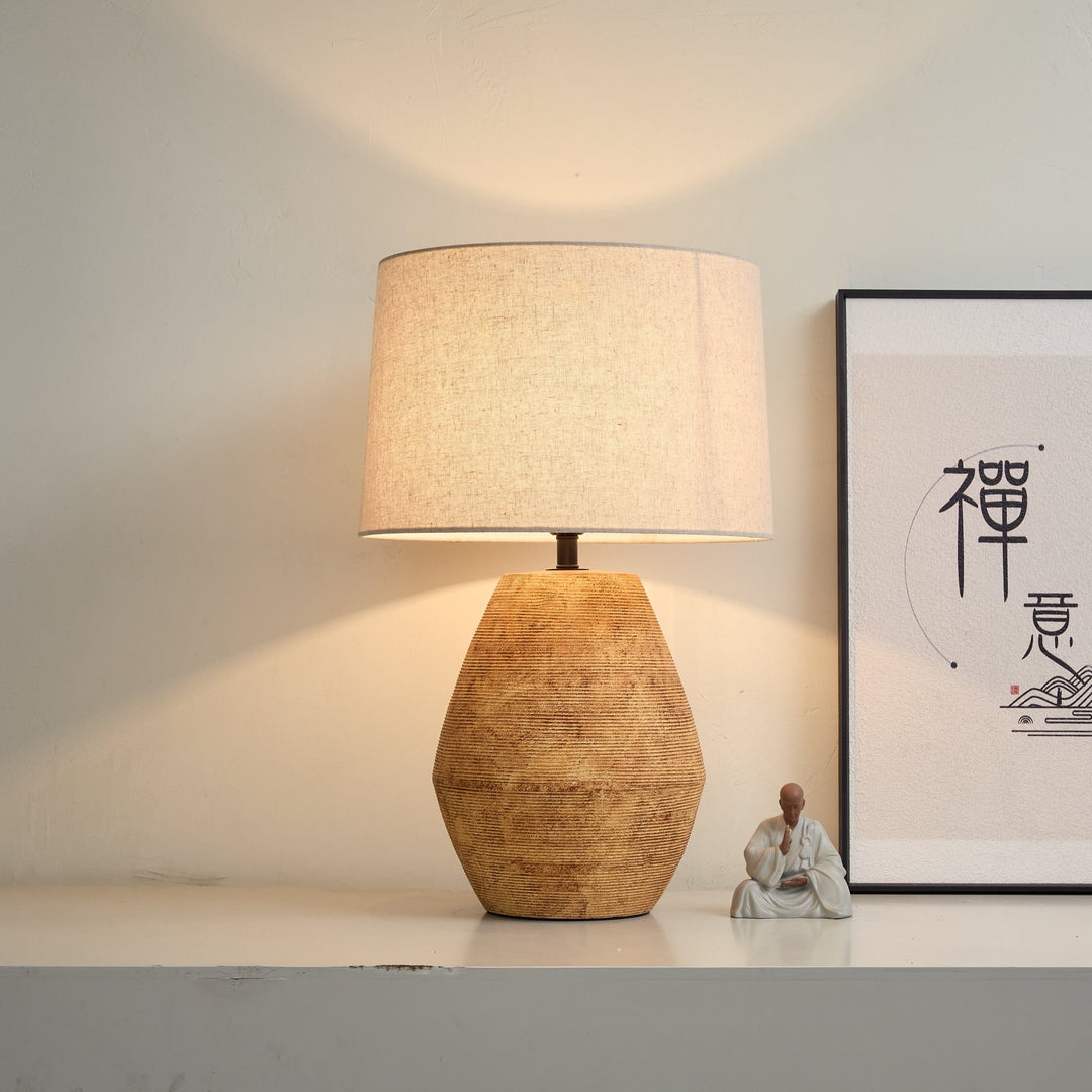 Textured Terracotta Toned Table Lamp - Vakkerlight