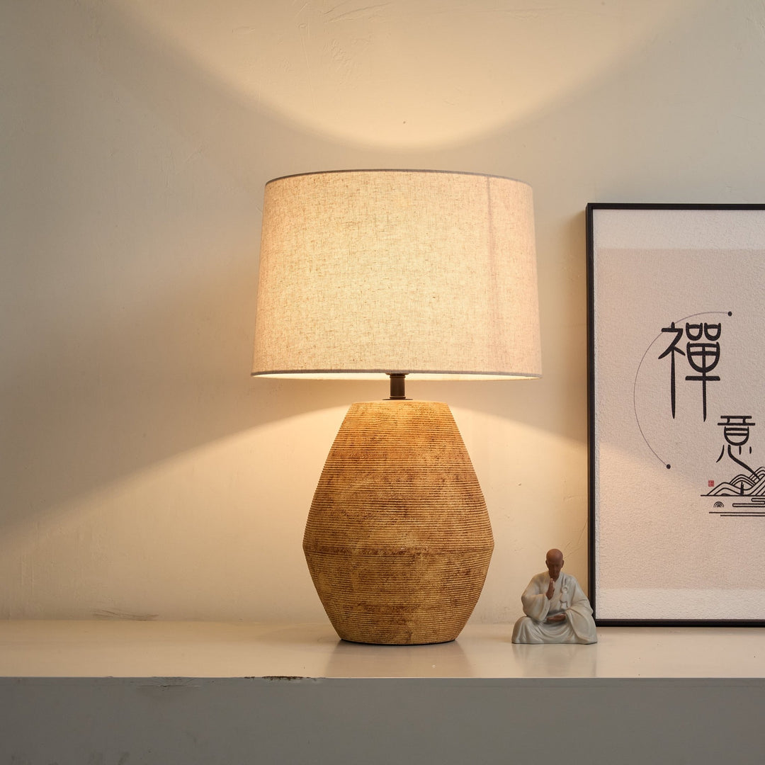 Textured Terracotta Toned Table Lamp - Vakkerlight