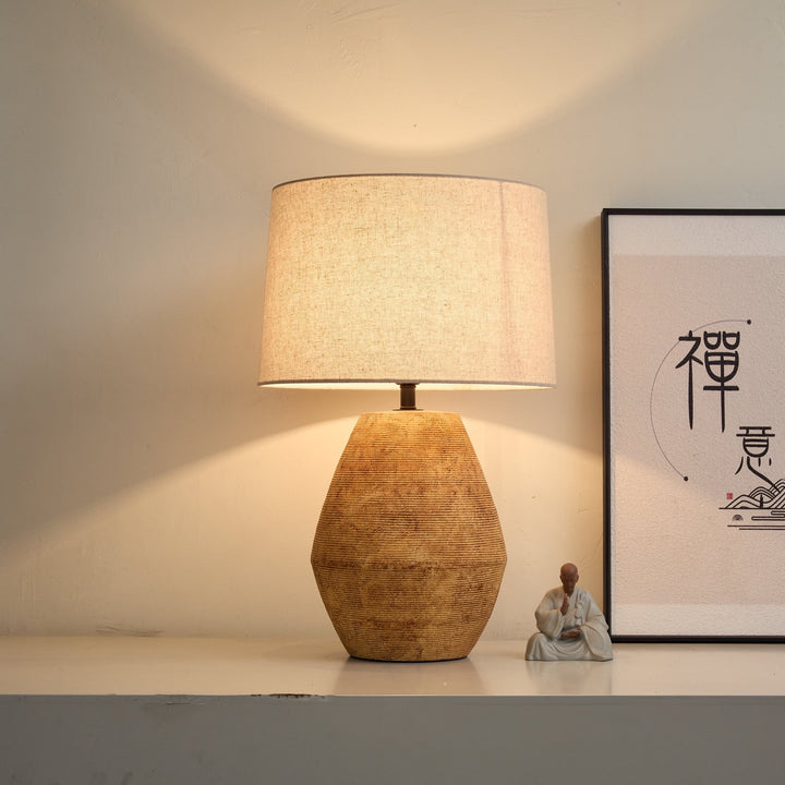 Textured Terracotta Toned Table Lamp - Vakkerlight