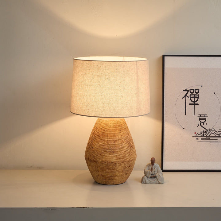 Textured Terracotta Toned Table Lamp - Vakkerlight