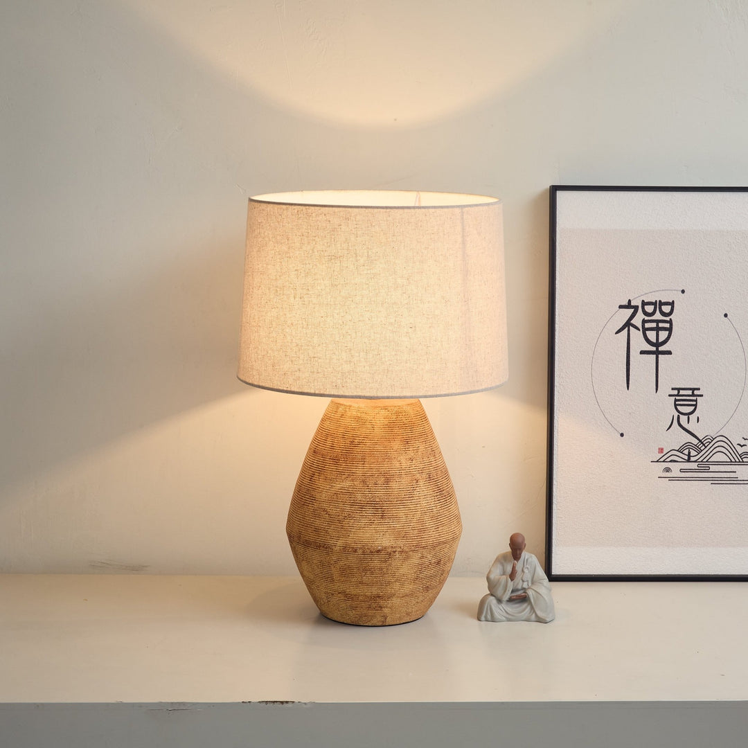 Textured Terracotta Toned Table Lamp - Vakkerlight