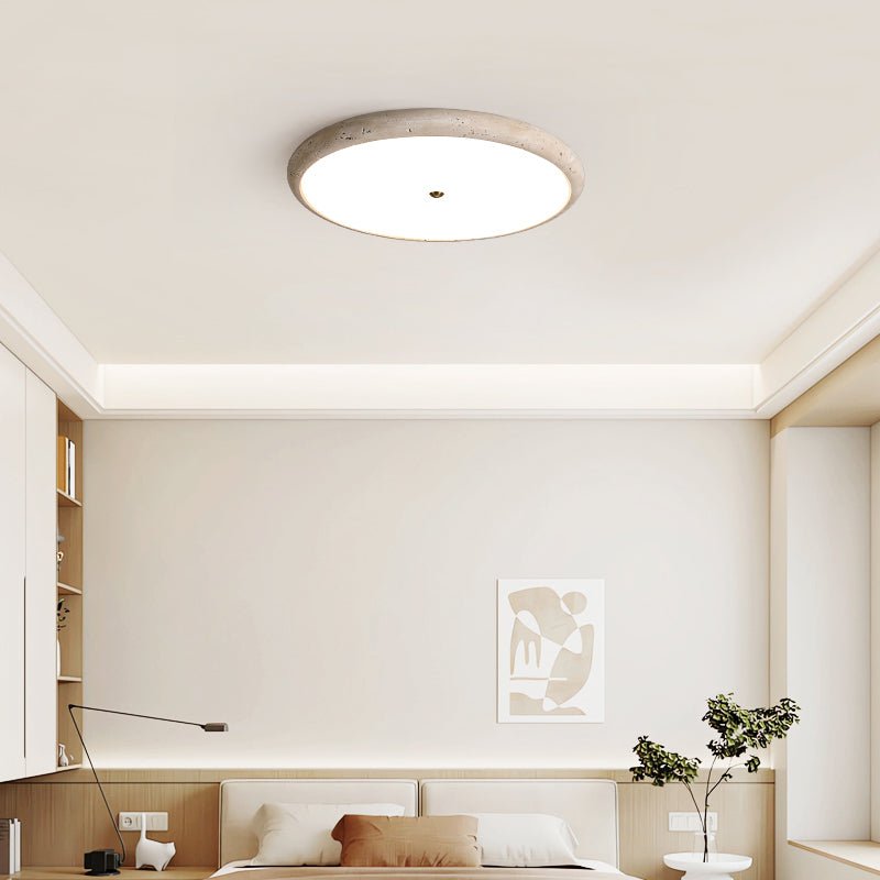 Textured Travertine Disk Ceiling Light - Vakkerlight