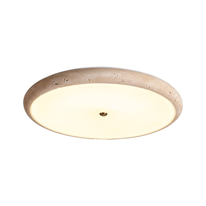 Textured Travertine Disk Ceiling Light - Vakkerlight