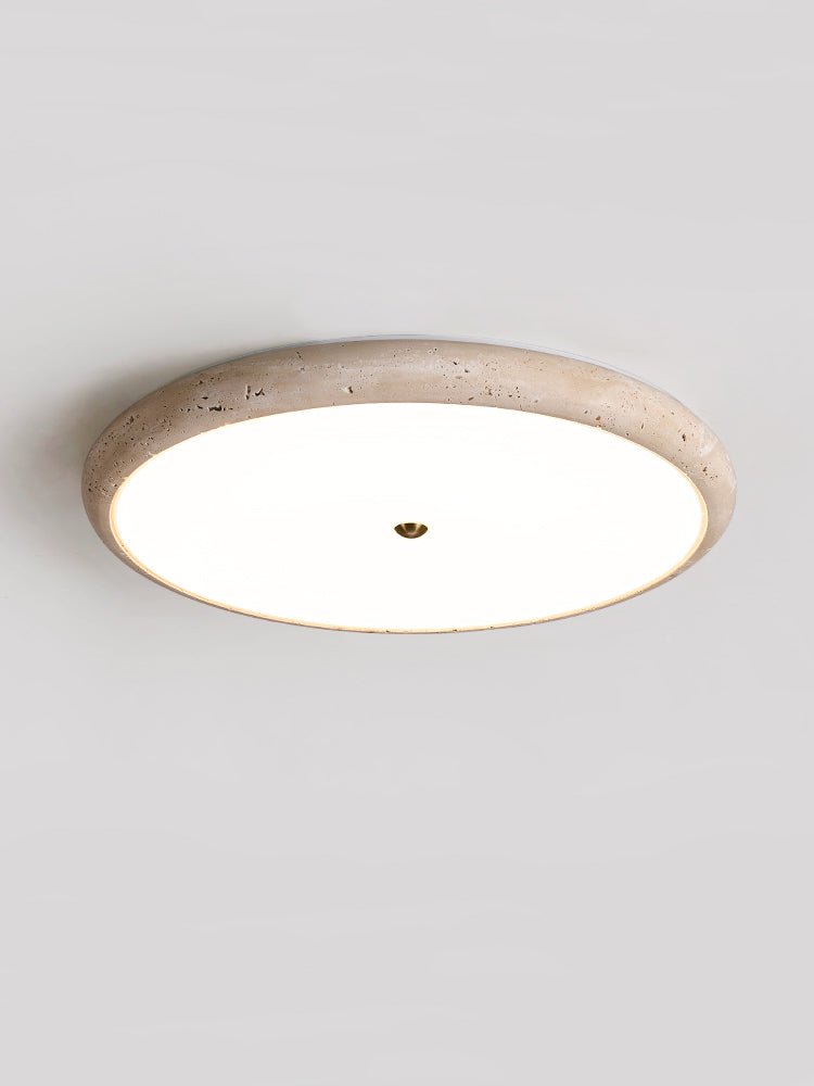 Textured Travertine Disk Ceiling Light - Vakkerlight