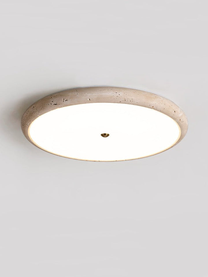 Textured Travertine Disk Ceiling Light - Vakkerlight