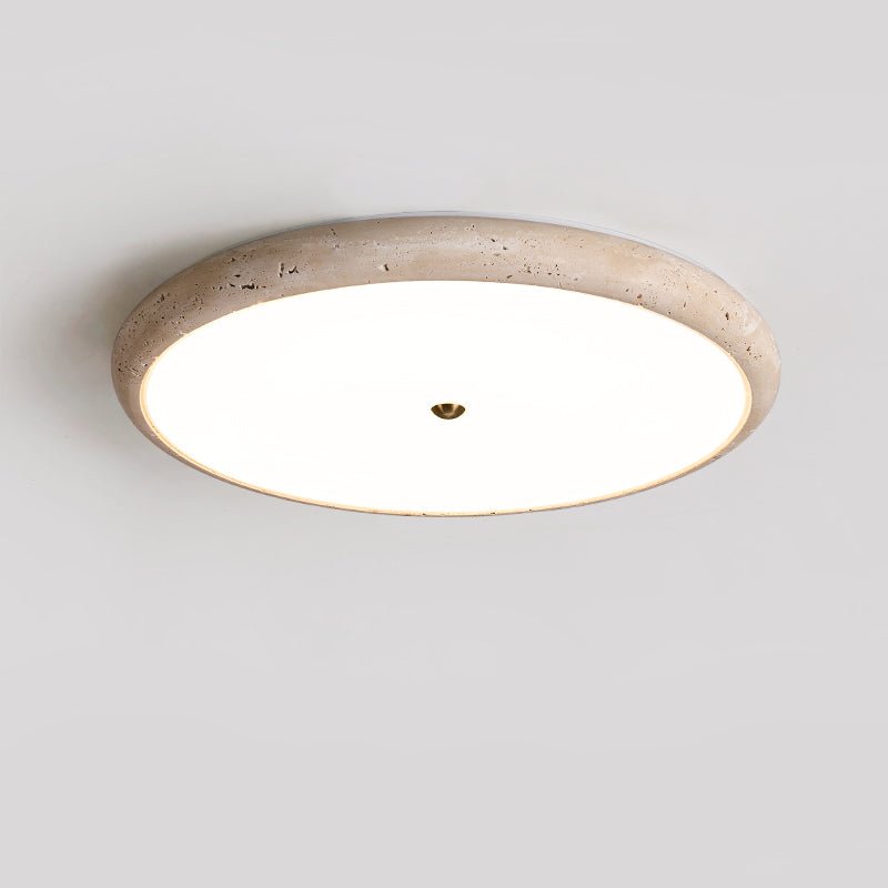 Textured Travertine Disk Ceiling Light - Vakkerlight