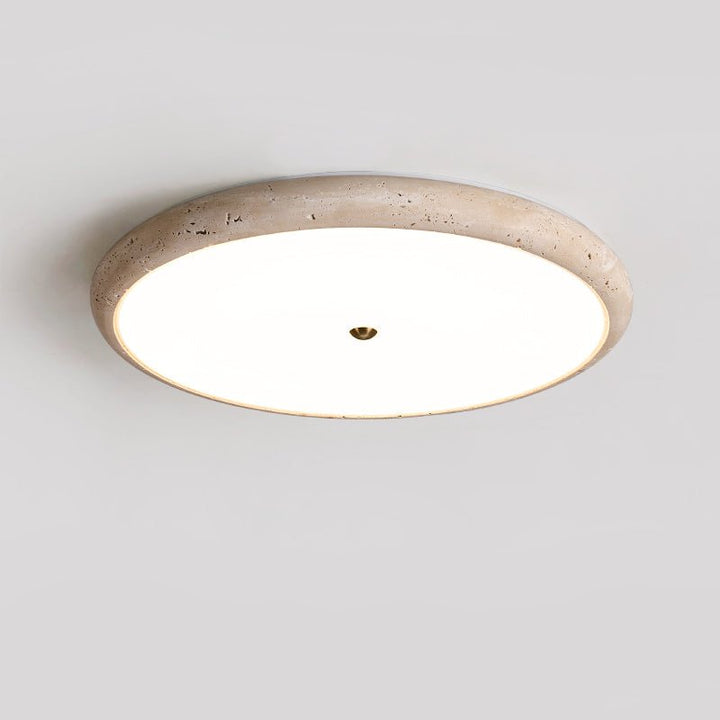 Textured Travertine Disk Ceiling Light - Vakkerlight
