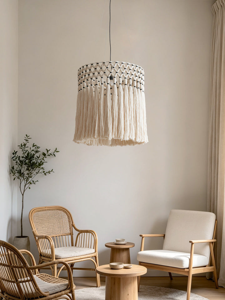 Thatch Macrame Tassel Pendant Lamp