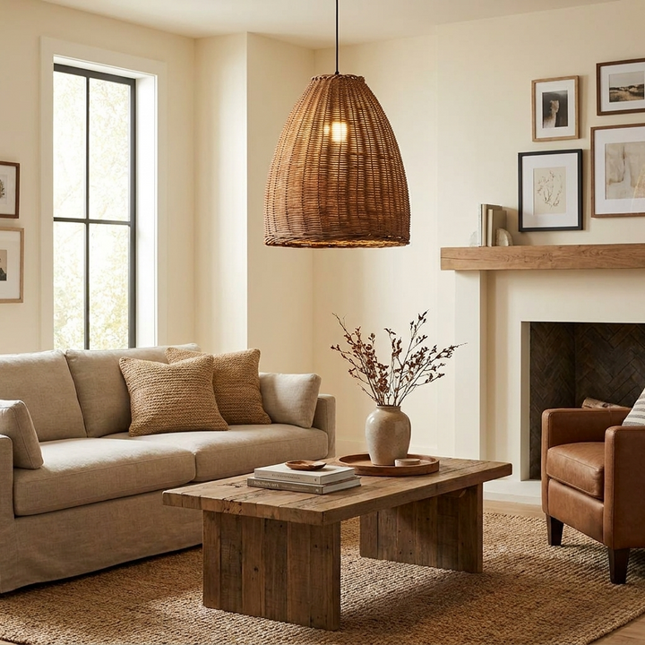 Thatch Woven Rattan Pendant Lamp