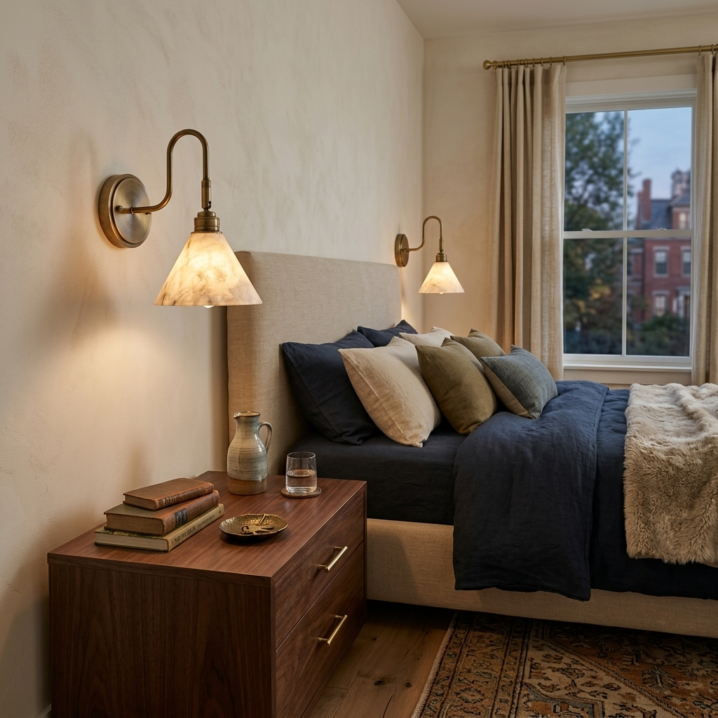Thessa Alabaster Cone Wall Sconce