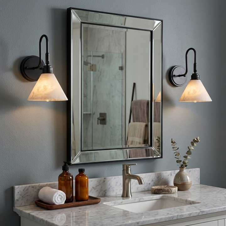 Thessa Alabaster Cone Wall Sconce