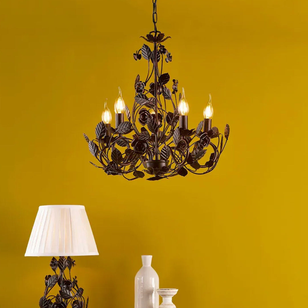 Rosaio Wrought Iron Chandelier - Vakkerlight