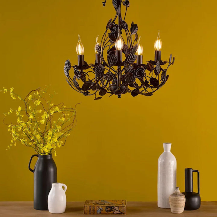 Rosaio Wrought Iron Chandelier - Vakkerlight