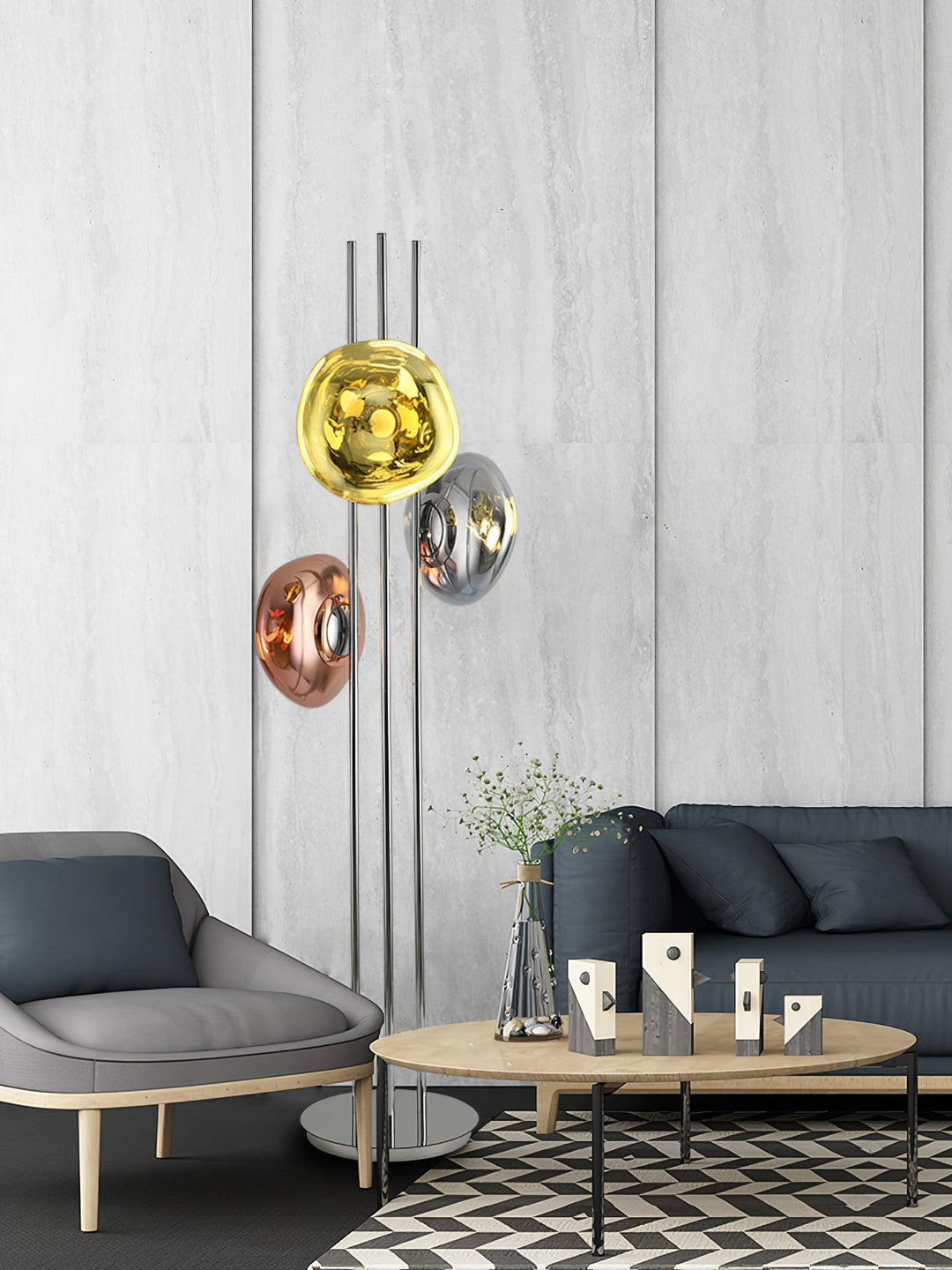 Three Lava Glass Floor Lamp - Vakkerlight