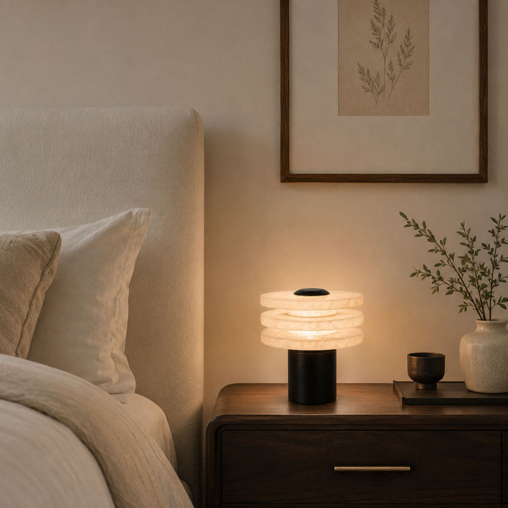 Tiered Obelisk Alabaster Table Lamp - Vakkerlight