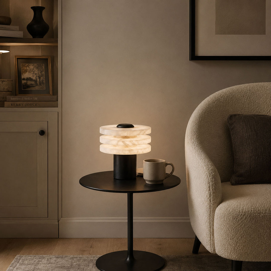 Tiered Obelisk Alabaster Table Lamp - Vakkerlight