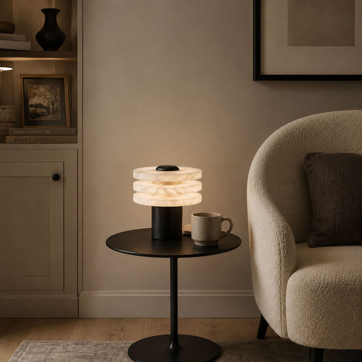 Tiered Obelisk Alabaster Table Lamp - Vakkerlight