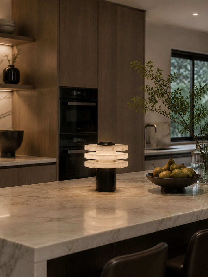 Tiered Obelisk Alabaster Table Lamp - Vakkerlight