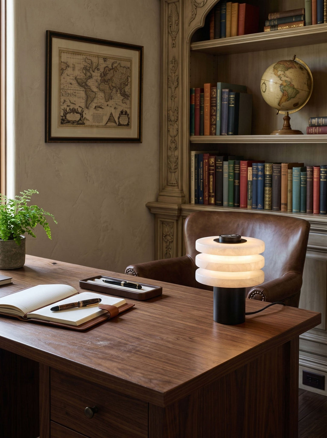 Tiered Obelisk Alabaster Table Lamp - Vakkerlight