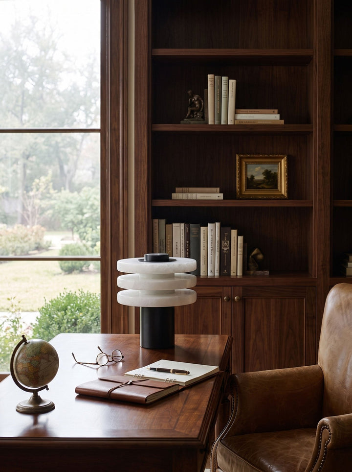 Tiered Obelisk Alabaster Table Lamp - Vakkerlight