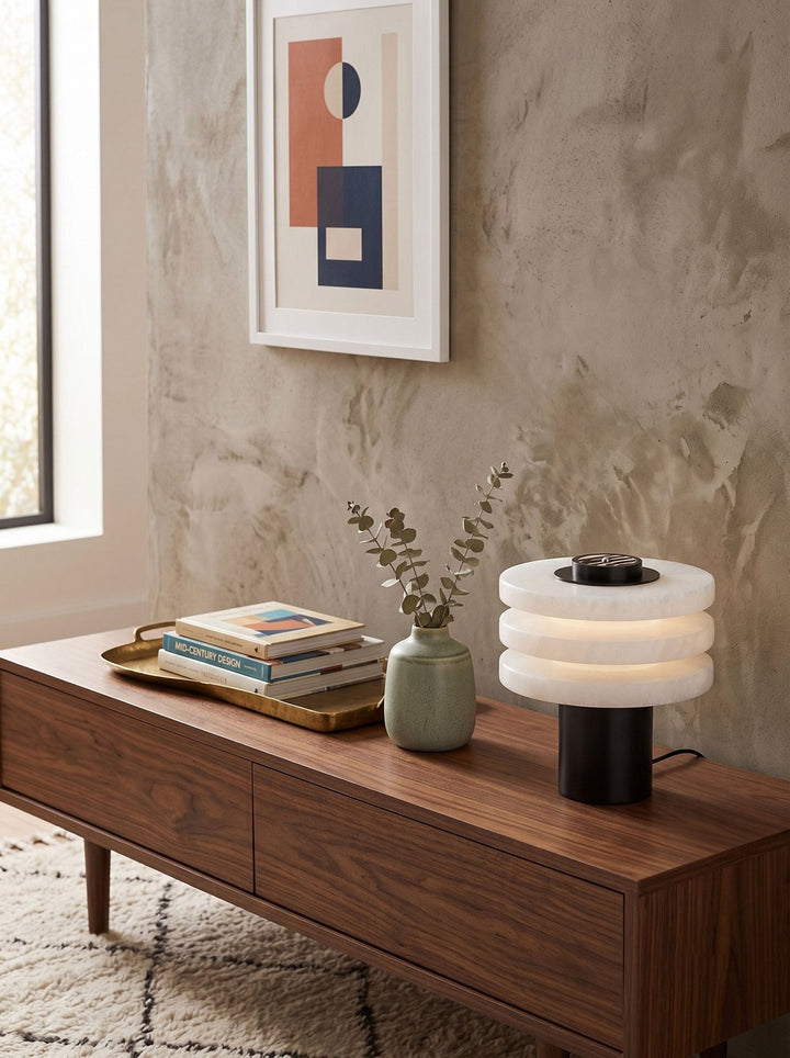 Tiered Obelisk Alabaster Table Lamp - Vakkerlight